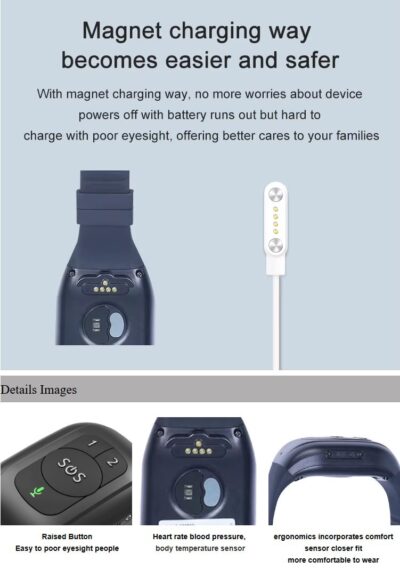 ReachFar RF-V48 4G LTE TDD FDD GPS Bracelet tracker with Fitness and Health Management Temperature Sensor for Seniors - Image 3